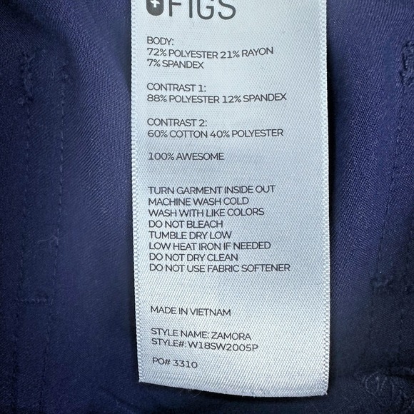 Figs Women Small Zamora Jogger Scrub Pants Navy Blue Medical Workwear W18SW2005P - Picture 6 of 13